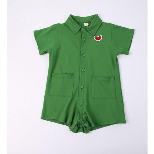 Summer New Kids Girls and Boys Watermelon Pattern Short Sleeve Bodysuit