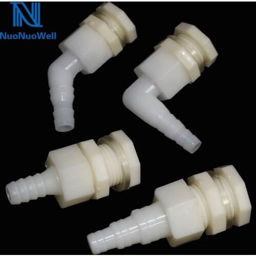 NuoNuoWell 1/2'' Aquarium Bulkhead Joint Fish Tank Outlet Bucket Connectors x 8/10/12/16mm Flexible Rubber hose Drainage