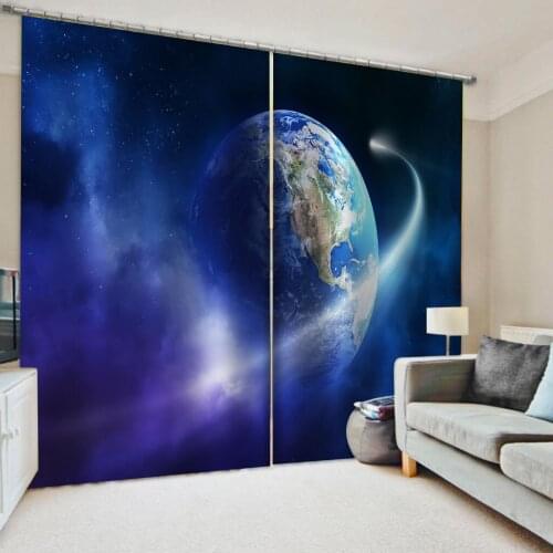 Beautiful Photo Fashion Customized 3D Curtains blue sky stars curtains soundproof windproof curtains 3d curtains