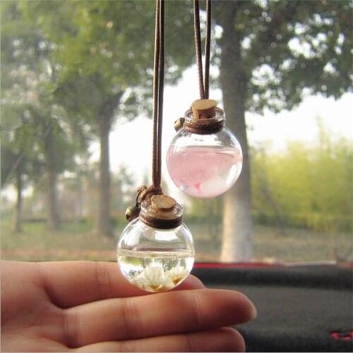 Dried Flowers Perfume Essential oil Keep Glass Bottle Pendant Necklaces Women Rope Chain Dried Flowers Necklace Jewelry Gift