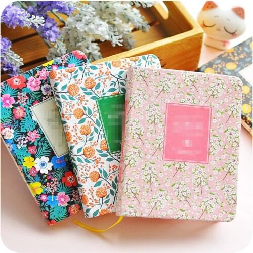 Fresh floral leather art notebook Flower Schedule Book Diary Weekly Planner Notebook School Office Supplies Kawaii Stationery
