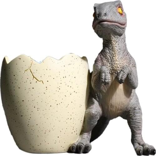 Creative Cartoon Dinosaur Pen Container Storage Box Desktop Lovely Decoration Resin Crafts