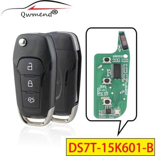 QWMEND DS7T-15K601-B 3 Buttons Smart Car Key for Ford KA+ Mondeo Galaxy S-Max 433Mhz ID49 Chip Car Remote Key
