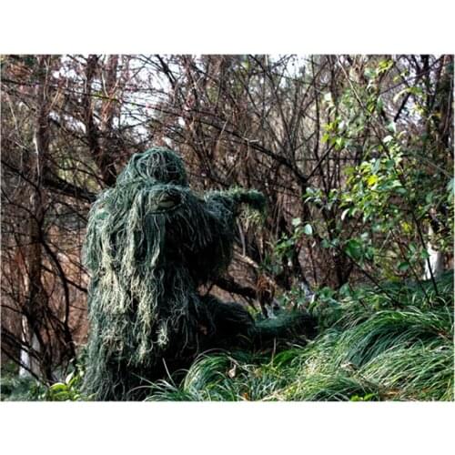 1 set of hunting suit 3D woolen coat trousers camouflage outdoor jungle observation bird landing shipping