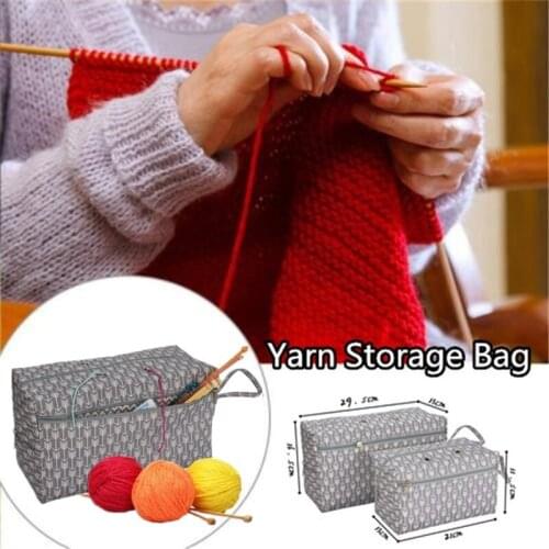 1PCS Yarn Storage Bag Organizer with Divider for Crocheting Knitting Organization