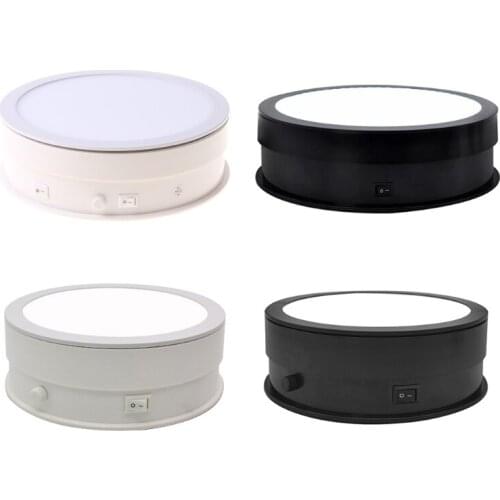 15/20cm Electric Turntable Display Stand LED Light Rotating Table Watch Bracelet Jewelry Holder