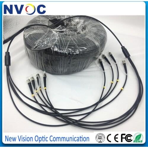 4Cores OM3-300,4.0mm,1000M,Black LSZH Jacket,ST/UPC-ST UPC Armored Rodent Fiber Patch Cord Cable,LC FC SC Armoured Fiber Jumper