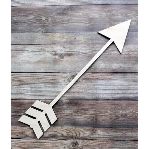 50pcs Unfinished Wood Arrows Decor DIY Wood Shape craft