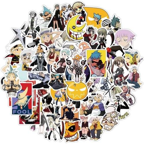 50PCS Soul Eater Anime Stickers For DIY Kids Cartoons Classic Toy Sticker To Laptop Phone Guitar Water Bottle Bike Motorcycle