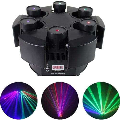 6 Heads Moving Head Beam Laser Light Professional Moving Head Laser Beam Light DMX512 Sound Control DJ Disco Party Stage Light