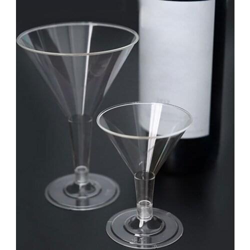 6pcs/set Disposable Cocktail Wedding Party Bar Drink Cup Plastic Wine Goblet Cup Red Wine Glass Drinkware Supplies 120/150/200ml