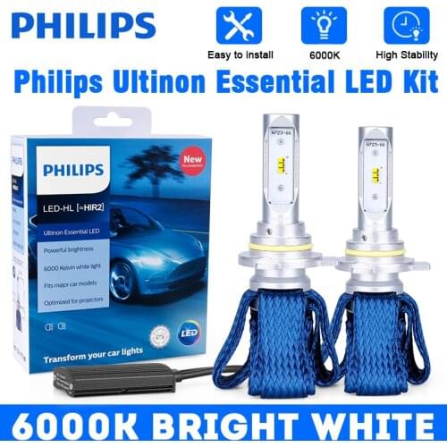9012 Philips HIR2 LED H7 H4 H11 9005 9006 Ultinon Essential LED HB3 HB4 Car Headlights Auto Bulb Automobiles Headlamp 6500K