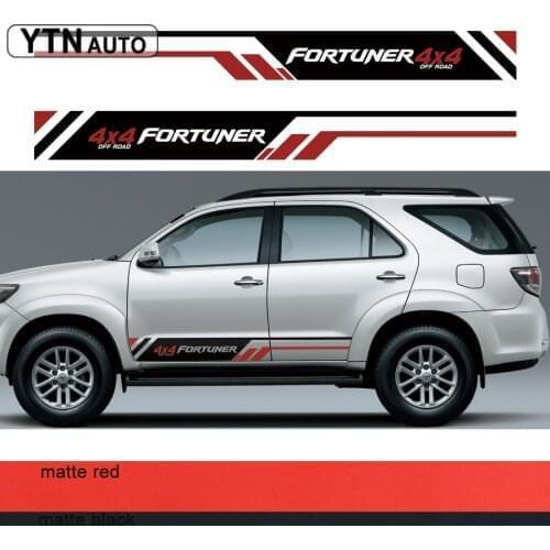 Car Stickers 2 Pcs 4X4 Off Road Stripe Car Side Door Graphic Vinyls Modified Accessories Decals Custom for Toyota FORTUNER