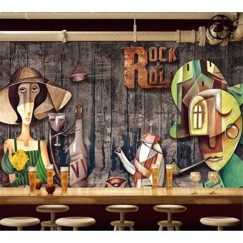 Beibehang Custom wallpaper 3D mural photo Fashion bar KTV coffee shop personality background wall decoration papel de parede