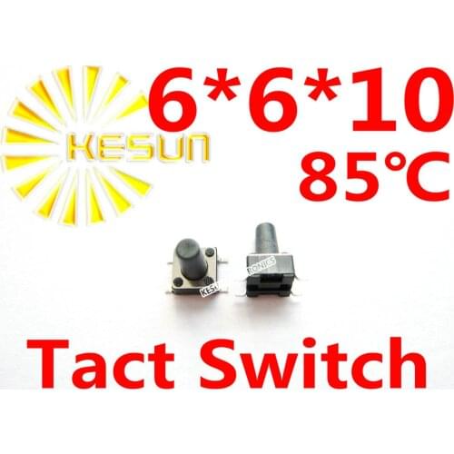 FREE SHIPPING 100PCS 6X6X10 SMD Tactile Tact Mini Push Button Switch Micro Switch Momentary