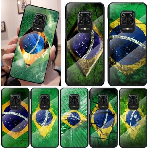 Brazil Brasil For Xiaomi Redmi K40 K30 K20 9T 9C 9A 9 8A 7 Pro Plus Tempered Glass Luxury Cover Phone Case