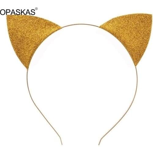 Kids' Hair Band With Cat Ears Fashion Lovely Glitter Cat Ears Baby Girls Kids Toddler Headband Hairband Hair Hoop Cosplay