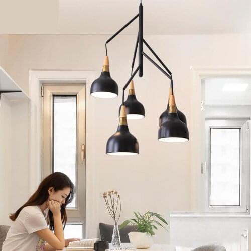 Home E27 holder wrought iron Pendant Lights Kitchen Led three Light creative bar Cafe Lighting dining room lamps bedroom lamp