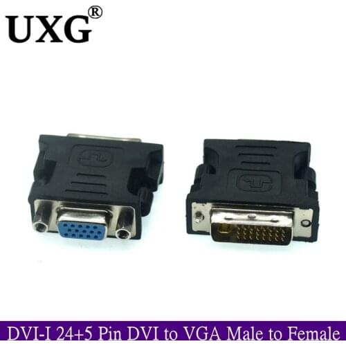 DVI-I 24+5 Pin DVI To VGA Male To Female Video Converter Adapter For PC Laptop For Graphics Cards Computer 1080P HDTV Monitor