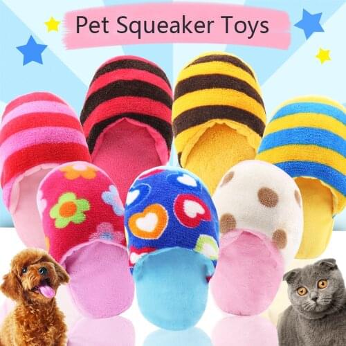 Interactive Plush Flip Flop Pet Dog Chew Toys for Small Dogs Chihuahua Pug Puppy Squeaker Toys Squeaky Dogs