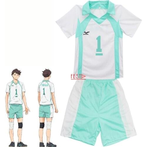 Haikyuu Cosplay Costume Aoba Johsai High School Oikawa Tooru Volleyball Club Uniforms Sportswear T-shirt Breathable Adult Suit