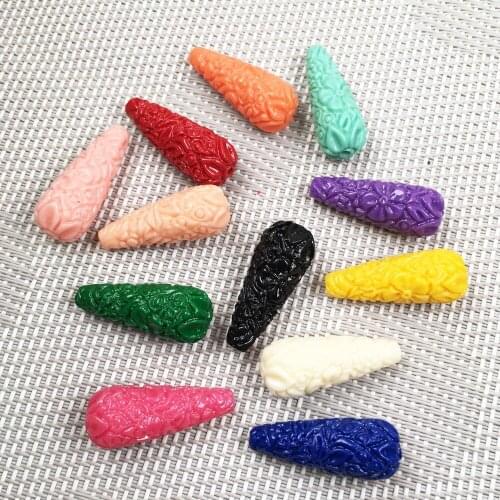 Synthetic Coral Engraving Pattern Cone Shape Punch Loose Bead Spacer Beads for Jewelry Making DIY Necklace Bracelet Accessorie