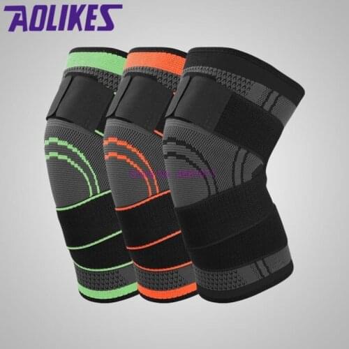 By DHL 100pcs Aolikes 3D weave knee brace basketball tennis hiking cycling knee support professional protective sports knee pad