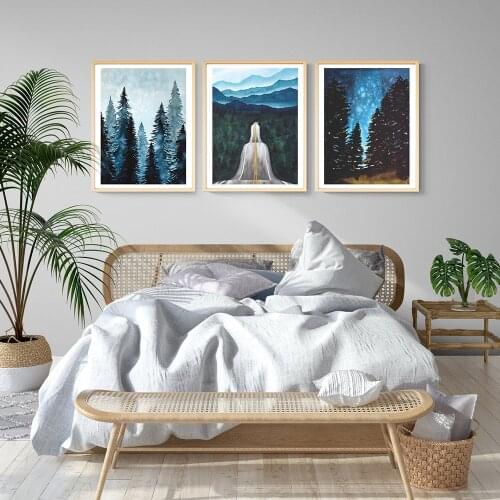 Blue Ridge Mountains Art Canvas Painting Home Decor North Carolina Paintings Painting Poster Wall Picture Living Room Decoration