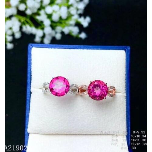 KJJEAXCMY boutique jewelry 925 sterling silver inlaid natural powder topaz powder crystal female ring support test