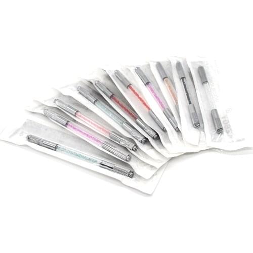 10 PCS/Lot Dual Sided Microblading Handle Individual Package for Permanent Makeup Eyebrow Manual Pen