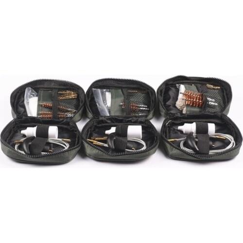 MIZUGIWA Portable Bag Gun Cleaning Kit Rifle Flex Rod T-handle Slotted Tip .17 cal .22 cal .30 cal .270/.280 Cal Brass Brush