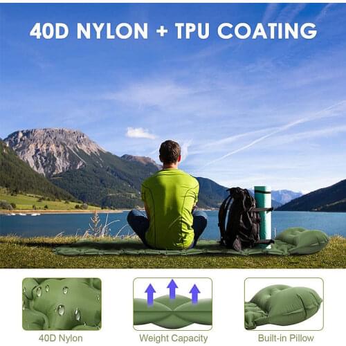 Air Mattress Camping Sleeping Mat Inflatable Inflatable Moisture-Proof Cushion Outdoor Travel Pad Folding Bed