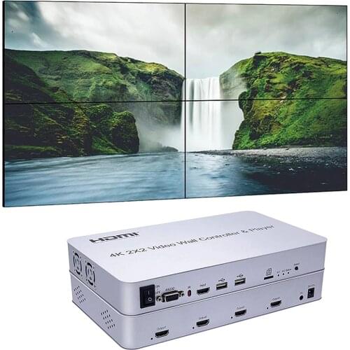 Video Wall controller 2 x 2 video Wall Processor HDMI HDCP1.4 4K 30Hz SD card U disk and Mouse controlupport DVI or HDMI inpu