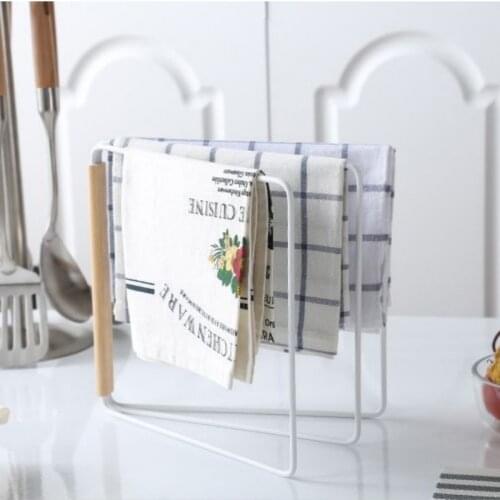 Desktop Folding Towel Shelf Kitchen Dish Cloth Storage Rack Household Towel Organizer