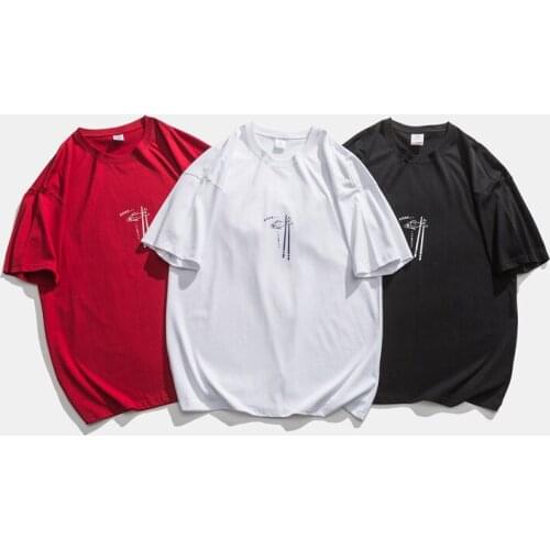 New summer 2021 plus-size mens loose half sleeve T-shirt Printed T-shirt with short sleeves