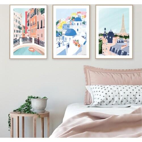 New York Paris Ireland Famous Tour City Wall Art Canvas Painting Nordic Posters And Prints Pictures For Living Room Home Decor