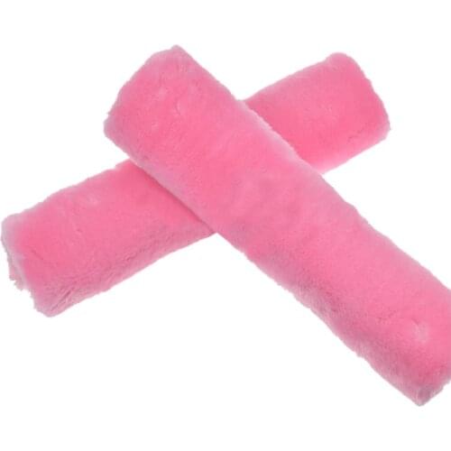 Plush Car Seat Belt Shoulder Pads Cover Winter Fluffy Harness Seat Belt Seat Covers Car Styling pink