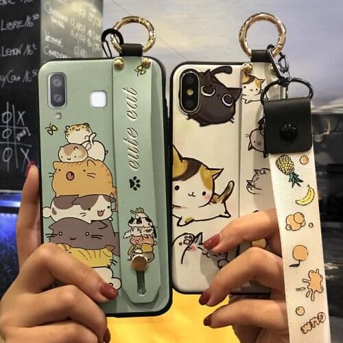 Shockproof For Girls Phone Case For Samsung Galaxy A9 Star/A8 Star/SM-G8850 Cover Wrist Strap