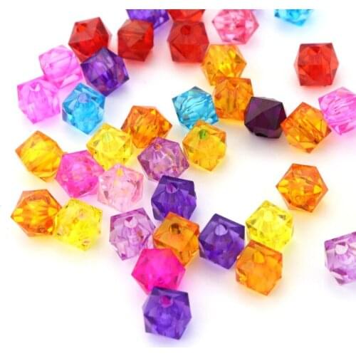 Mixed Color Square Shape Sugar Loose Spacer Acrylic Beads For Jewelry Making Finding Bracelet Decoration Accessories Wholesale
