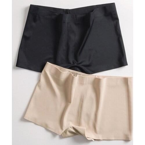 Richkeda Store New 2021 Women Safety Shorts Pants Seamless Ice Silk Underwear Mid-Waist Panties Seamless Anti Emptied Comfort