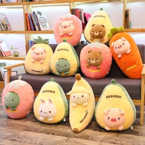 50cm Cute Beautiful Pineapple Fruit Plush Plant Toy Cartoon Plush Doll Boy Girl Anti-stress Pad Pillow Gift Cartoon Fruit Pillow