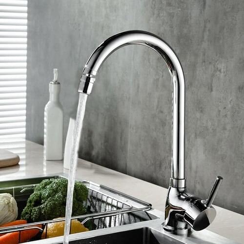 Kitchen Faucet Battery Brass 360 ° Pivoting head Kitchen Sink Faucet Chrome Plated Special Ceramic Cartridge Hot Cold Water Tap