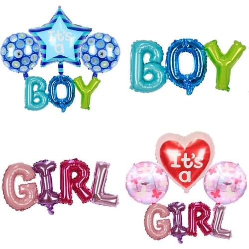 Link Boy Girl Five pointed Star Letter Foil Balloon Baby Shower Birthday Party Decoration Pink Connect Alphabet Air Globos Decor