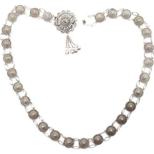 Turkish Metal Belly Chains for Women Bohemian Carved Flower Vintage Silver Color Waist Dance Belt Chain Body Jewelry Gift