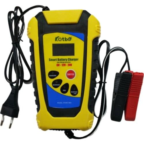 6V/12V/24V 6A Smart Battery Charger Pulse Repair Lead Acid Battery-Charging Digital LCD Display Charger For Motorcycle Car Truck