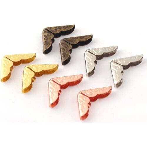 14mm Silver Corner Protection Vintage Pattern Style Book Corner Box Corner Jewelry Decorative Wood Corner 20pcs