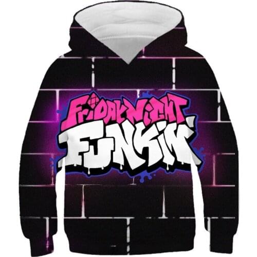 4-14T Hoodie New Funny SupermanFriday Night Funkin Boy Girls Outerwear Game Casual Street Fashion Long Sleeve Hoodie
