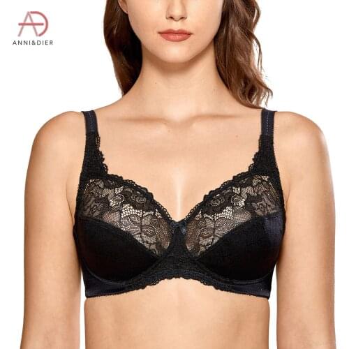 Womens Full Coverage Floral Lace Bralette Comfort Unlined Jacquard Wireless Bra