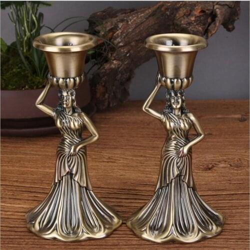 2pcs/set Statue of Isis metal candlestick candle stick holder candle stand for home decoration ZT134