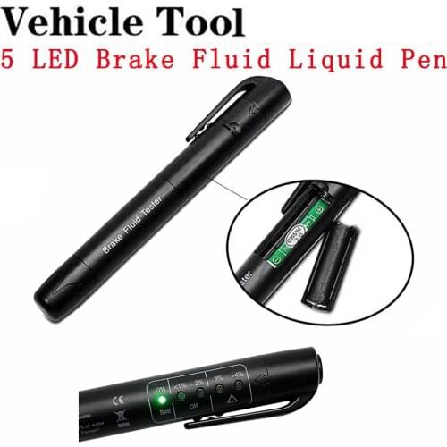 2Pcs/lot Car Brake Fluid Tester Pen Auto Diagnostic Tools 5 Leds Car Accessories Automotive Testing Tools Brake Fluid Tester Pen